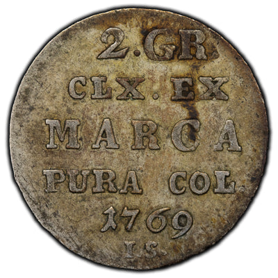 SOLD Poland 1769-IS 2 Two Groschen Silver Coin KM #184 - VF