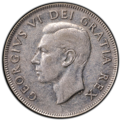 SOLD Canada 1950 No Design 50 Cents Half Dollar Silver Coin