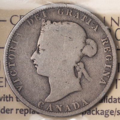 SOLD Canada 1875-H 25 Cents Quarter Silver Coin - ICCS G-4