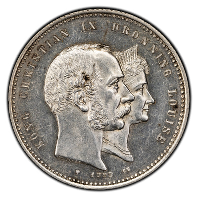 SOLD Denmark 1892 2 Two Kroner Silver Coin