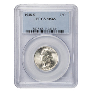 SOLD United States 1948-S 25 Cents Washington Quarter Silver Coin - PCGS MS-65