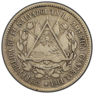 SOLD El Salvador 1914 25 Centavos Silver Coin