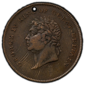 SOLD Ireland George IV Royal Visit Medallion BHM #1136 - Holed Scratched