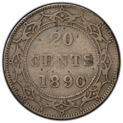Newfoundland 1890 20 Cents Silver Coin