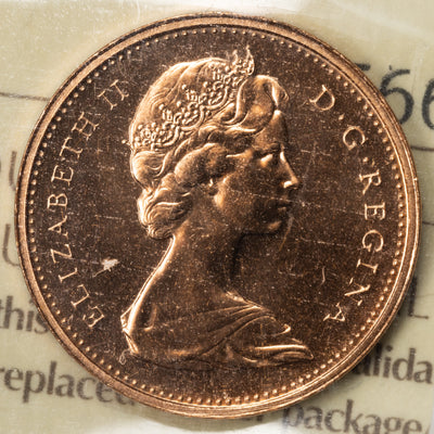 SOLD Canada 1975 1 Small Cent Coin - ICCS PL-67 Red