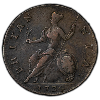 SOLD Great Britain 1734 1/2 Half Penny Coin KM #566