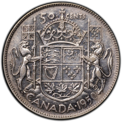 SOLD Canada 1950 No Design 50 Cents Half Dollar Silver Coin