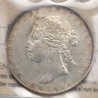 SOLD Canada 1888 Obv 2 50 Cents Half Dollar Silver Coin - ICCS VF-30 (cleaned)