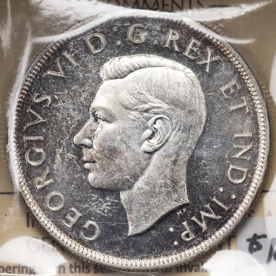 SOLD Canada 1947 ML Maple Leaf $1 Dollar Silver Coin - ICCS MS-62