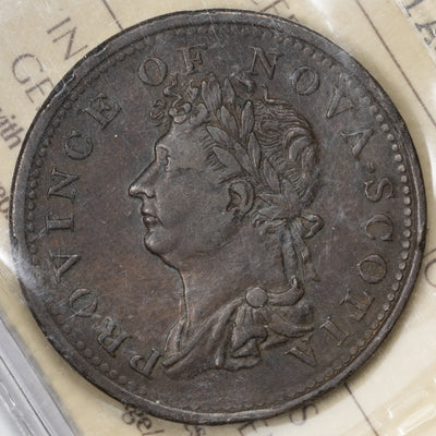 SOLD Canada Nova Scotia 1823 Halfpenny Token CH #NS-1A4 - ICCS EF-40