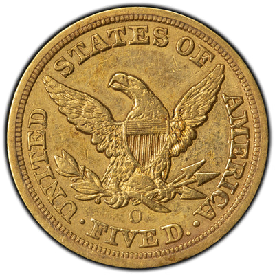 SOLD United States 1854-O $5 Half Eagle Gold Coin - Better Date and Mint