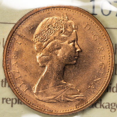 SOLD Canada 1976 1 Small Cent Coin - ICCS MS-66 Red