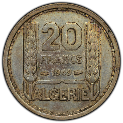 SOLD Algeria 1949 20 Francs Coin