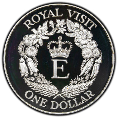 New Zealand 1986 $1 One Dollar Proof Silver Coin - Royal Visit