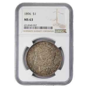 SOLD United States 1896 $1 Morgan Dollar Silver Coin - NGC MS-63