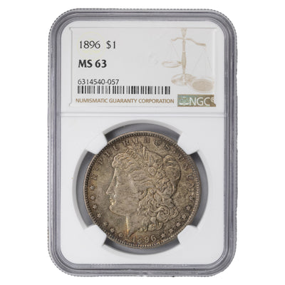 SOLD United States 1896 $1 Morgan Dollar Silver Coin - NGC MS-63