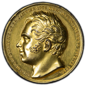 SOLD France 1820 Duke of Berry Charles Ferdinand Gilt Bronze Medal