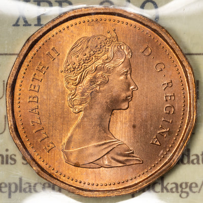 SOLD Canada 1985 Blunt 5 1 Small Cent Coin - ICCS MS-66 Red