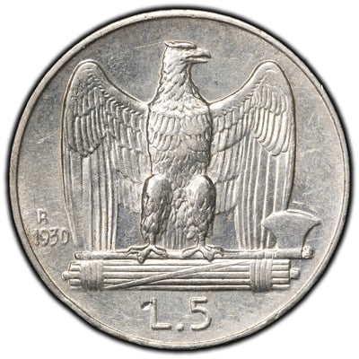 SOLD Italy 1930 5 Lire Silver Coin