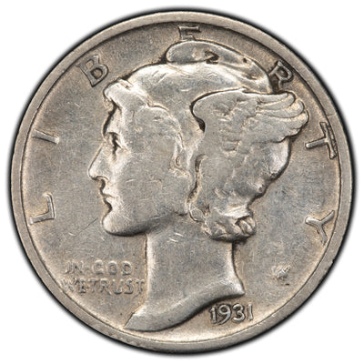 United States 1931 Double Date 10 Cents Mercury Dime Silver Coin