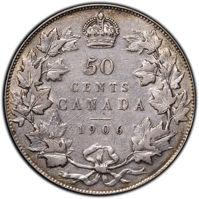SOLD Canada 1906 50 Cents Half Dollar Silver Coin - VF