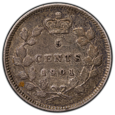 SOLD Canada 1901 5 Cents Silver Coin