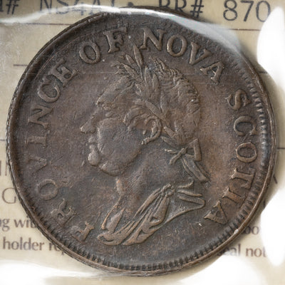 Canada Nova Scotia 1823 One Penny Token CH #NS-4A1 - ICCS EF-45