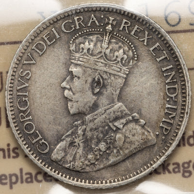 SOLD Canada 1913 Broad Leaves 10 Cents Dime Silver Coin - ICCS VF-30