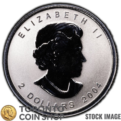 Canada 2004 $2 1/10oz .999 Fine Silver Coin Maple Leaf Privy - In Capsule