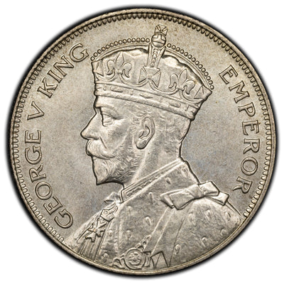 SOLD New Zealand 1935 1/2 Half Crown Silver Coin KM #5