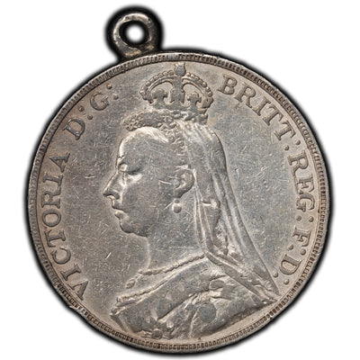 SOLD Great Britain 1889 Crown Silver Coin - Jewellery Piece