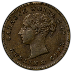 SOLD Ireland ND Dublin Cannock White & Co Drapers Merchant Token Batty #1475