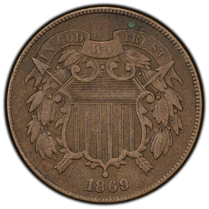 SOLD United States 1869 2 Cents Coin