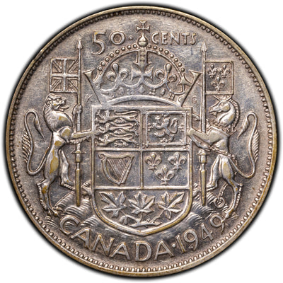 SOLD Canada 1949 Hoof/9 50 Cents Half Dollar Silver Coin