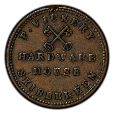Ireland ND Cork P. Vickery Skibbereen Hardware House Token Batty #1451