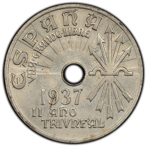 SOLD Spain 1937 25 Centimos Coin