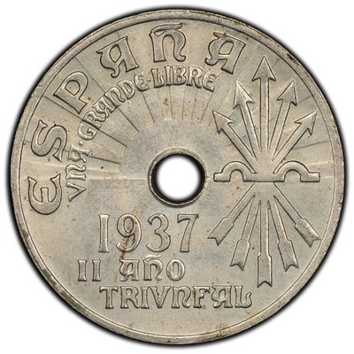 SOLD Spain 1937 25 Centimos Coin