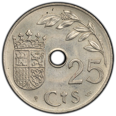 SOLD Spain 1937 25 Centimos Coin