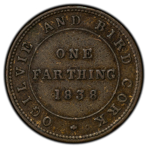 Ireland Cork 1838 Ogilvie & Bird Farthing Token