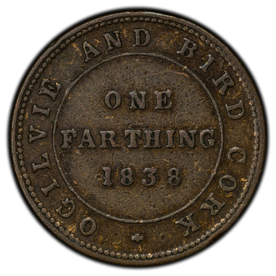 Ireland Cork 1838 Ogilvie & Bird Farthing Token