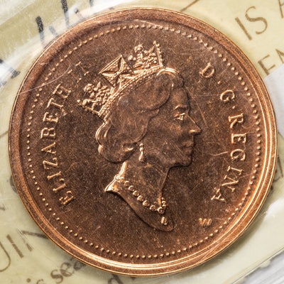 SOLD Canada 1998W 1 Small Cent Coin - ICCS MS-67 Red Numismatic BU