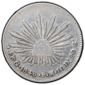 SOLD Mexico 1846 4 Reales Silver Coin KM #375.4