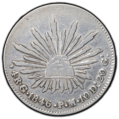 SOLD Mexico 1846 4 Reales Silver Coin KM #375.4