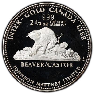 SOLD Johnson Matthey Inter-Gold Canada Tee Beaver .999 Silver Round Set 1/8oz - 2 1/2oz
