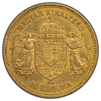 SOLD Hungary 1894-KB 10 Ten Korona Gold Coin
