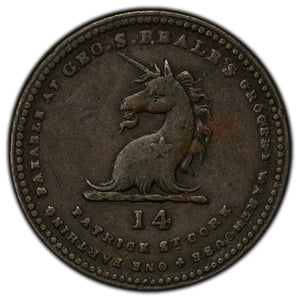 SOLD Ireland 1842 Cork S. Beale Grocer Token Batty #1439