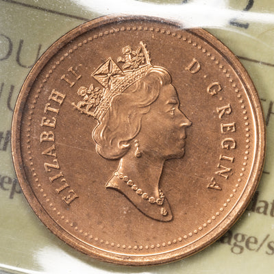 SOLD Canada 1999 Double 999 1 Small Cent Coin - ICCS MS-67 Red
