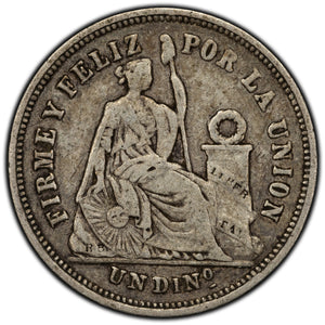 SOLD Peru 1863 Dinero Silver Coin