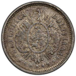 SOLD Bolivia 1893 5 Centavos Silver Coin