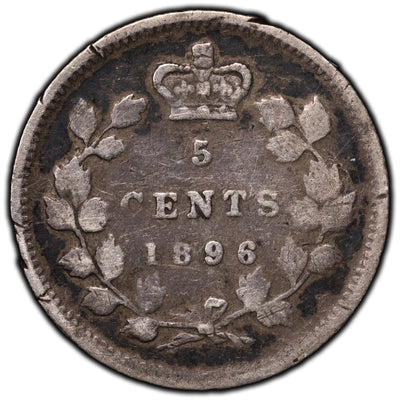SOLD Canada 1896 5 Cents Silver Coin